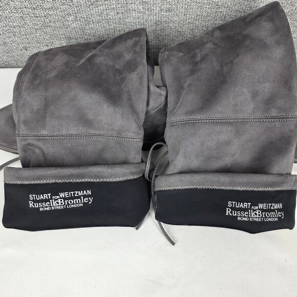 STUART WEITZMAN LOWLAND GRAY SUEDE OTK BOOTS SIZE 37 – RUSSELL & BROMLEY COLLAB - Picture 8 of 13